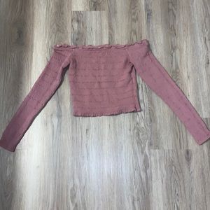 Purple/ pink off the shoulder long sleeve top. Aeropostale size small